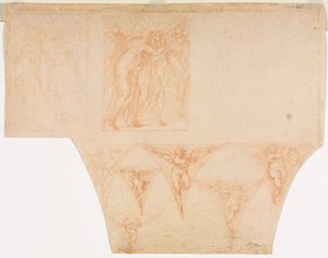 Studie k setkání Krista s matkou..., Studie anděla v závěsném verso, 15991604.