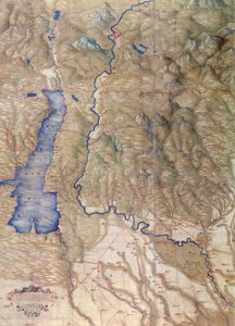 Mapa jezera Garda a okolních oblastí od Cristoforo Sorte