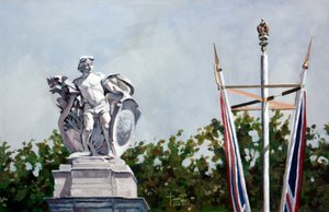Při pohledu..., poblíž Buckinghamského paláce, 2010 (akryl na papíře)