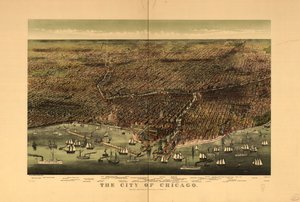 Město Chicago. od Currier and Ives