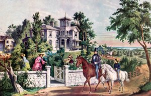 Americký venkovský život, květnové ráno, 1855. od Currier and Ives