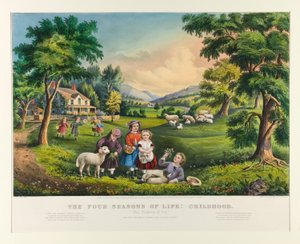 Čtyři roční období: dětství od Currier and Ives