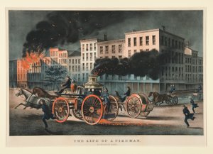 Život hasiče / Metropolitní systém. od Currier and Ives