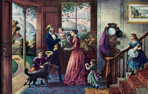 Sezóna síly, středověk, 1868. od Currier and Ives