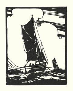Rybářské lodě a bárky: Leigh Bawley (dřevoryt) od Cyril A. Wilkinson