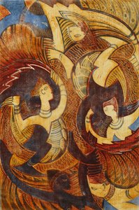 Fire-Dance, c. 1931 (linoryt vytištěn v barvách na tenkém Japonsku)