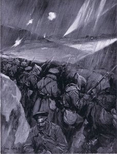 Bulhaři obléhající Adrianopol 1912-1913, ilustrace z Hutchinsonovy Historie národů VOL 4 kolem 20. let 20. století od Cyrus Cuneo