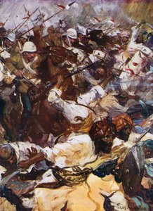 Charge of the Lancers at Kandahar (color litho) od Cyrus Cuneo