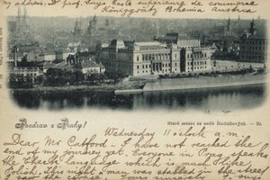 Pohlednice zobrazující celkový pohled na Prahu od Czech Photographer