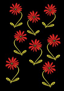 Sedmikrásky opakují černé pozadí (digitální) od Daisy de Villeneuve