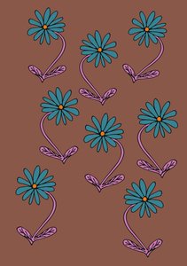 Sedmikrásky opakují hnědé pozadí (digitální) od Daisy de Villeneuve