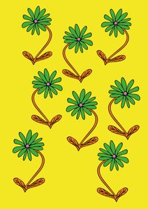 Sedmikrásky opakují žluté pozadí (digitální) od Daisy de Villeneuve