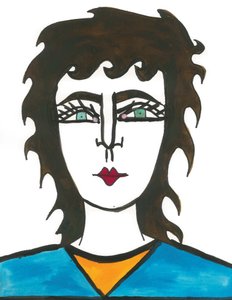 Mullet Hair, 2024 (pero s barvou na papíře)