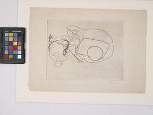Bez názvu, kolem roku 1938 (rytina na bělavém vliesovém papíře) od Dalla Husband