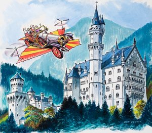 Chitty Chitty Bang Bang projíždí kolem Neushwansteinu v bavorských Alpách od Dan Escott