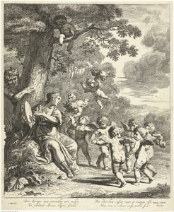 Pan a Syrinx s tančícími putti