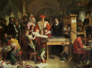 Tiskařský lis Caxton od Daniel Maclise