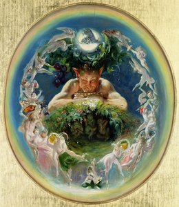 Faun a víly, kolem roku 1834 od Daniel Maclise
