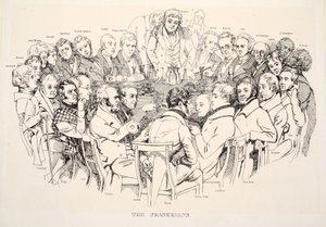 Fraserians, hospoda. 1835 (rytina) od Daniel Maclise