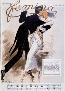Pár tančící tango - ilustrace Daniel De Losques (Henri Casimir Paul Thouroude) (1880-1915) - v „“Femina“““ z 15.10.1913