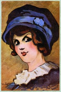 Literatura. Divadlo. Francouzská herečka Eve Lavalliere. Ilustrace Daniel de Losques v: Je Sais Tout (časopis), Francie, říjen. od Daniel (1880 1915) de Losques