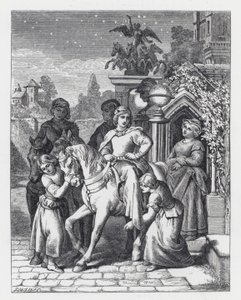 Ilustrace k Tennysonově básni, Princezna (rytina)
