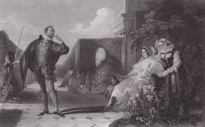 Malvolio, Dvanáctá noc (rytina) od Daniel (after) Maclise