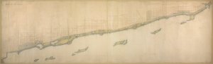 Deska 50 B z Plan of Chicago 1909: Lake Shore z Chicago Avenue na jihu do Wilmette... od Daniel Burnham