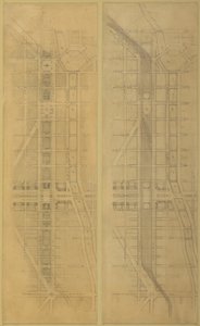 Deska 79 2 Kresby z Plánu Chicaga, 1909: Navrhované umístění a uspořádání... od Daniel Burnham