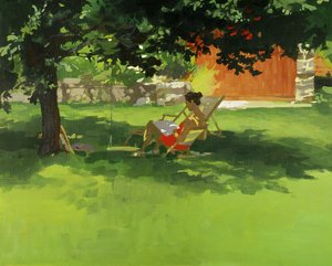 Čtečka (akryl na plátně)