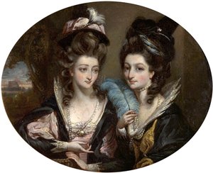 Paní Gwynne a paní Bunbury jako Veselé paničky z Windsoru, kolem roku 1779