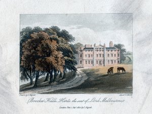 Brocket Hall, Herts, sídlo lorda Melbourne, 1817.