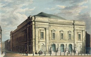 Theatre Royal, Drury Lane, v Londýně, navržený Benjaminem Wyattem v roce 1812, 1826