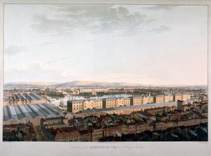 Pohled na londýnské doky, 1816 od Daniel Havell