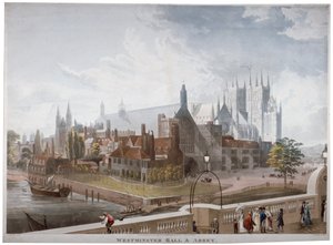 Pohled na Westminster Hall a Abbey, z Westminster Bridge, Londýn, 1819. od Daniel Havell