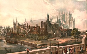 Westminster Hall and Abbey, c1819. Po J.Gendallovi
