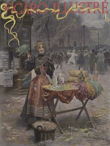 Kup mi nějaké konfety! (Kupte si ode mě nějaké konfety!). Obálka Le Figaro Illustre, únor 1897