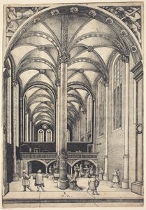 Interiér kostela sv. Marie Magdaleny s podobenstvím o obětování vdovy od Daniel Hopfer