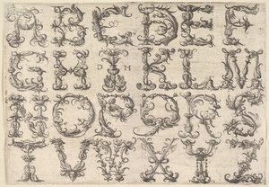 Ornamented Roman Majuscule Alphabet, ca. 1520.