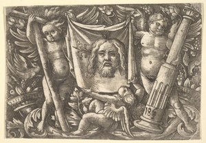 Sudarium držené dvěma anděly, ca. 1515. od Daniel Hopfer