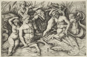 Boj dvou Tritonů - Bitva bohů moře (pravá část)