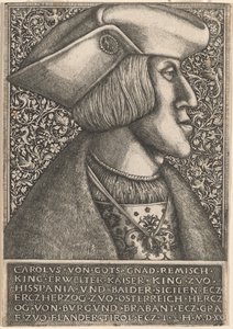 Císař Karel V od Daniel Hopfer and Hieronymus Hopfer