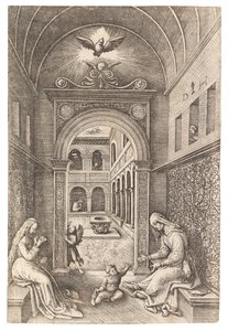 Panna a dítě se svatou Annou, c. 1500. od Daniel Hopfer the Elder