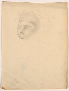 Kresba, Spící dítě, 1840-45 od Daniel Huntington