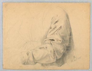 Kresba, studie drapérie živůtku, 1. prosince 1845 od Daniel Huntington