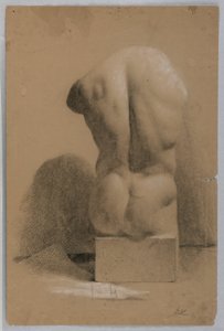 Kresba, mužské torzo ze sádry, 1840 od Daniel Huntington