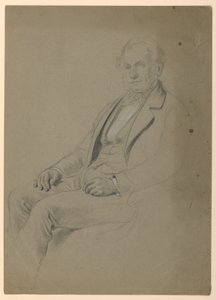 Kresba, Sedící muž, 1860 od Daniel Huntington