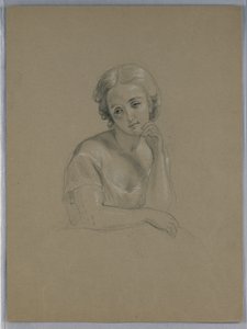 Kresba, možná studie pro "Marth, 1860 od Daniel Huntington