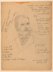 Kresba, prezident Chester Alan Ar, 21. listopadu 1884 od Daniel Huntington