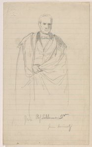 Kresba, Prof. Benjamin Silliman, Sr. Stojící; vlevo: Prof. Benjamin Silliman, st. Sedící, 1858 od Daniel Huntington